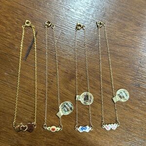 🆕 Mixture of 4 Gold Filled Chain Ankle Bracelets
